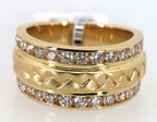 14k Yellow Gold 1.25CT Wide Band Round Cut Diamond Ring, S17083