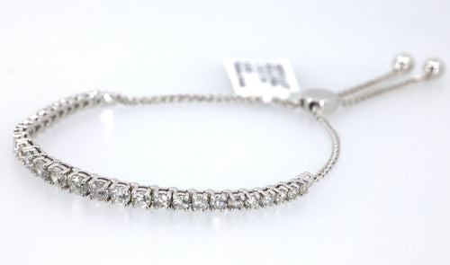 10k White Gold 3.50 CT Diamond Bolo Bracelet, 9.5g, S17081