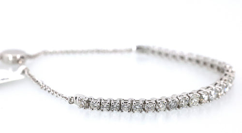 10k White Gold 3.50 CT Diamond Bolo Bracelet, 9.5g, S17081