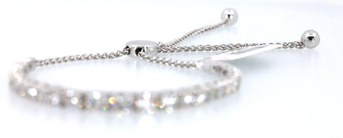10k White Gold 3.50 CT Diamond Bolo Bracelet, 9.5g, S17081