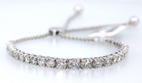10k White Gold 3.50 CT Diamond Bolo Bracelet, 9.5g, S17081