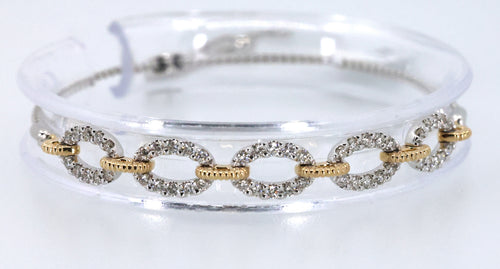 10k White & Yellow Gold 1.00 CT Diamond Bolo Bracelet, 7.2g, S17082