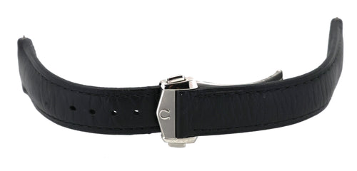 Omega Speedmaster Moonwatch Two-Piece Black Calf Leather Strap with Stainless Steel Foldover Clasp 032CUZ014116