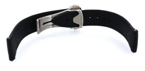 Omega Speedmaster Moonwatch Two-Piece Black Calf Leather Strap with Stainless Steel Foldover Clasp 032CUZ014116