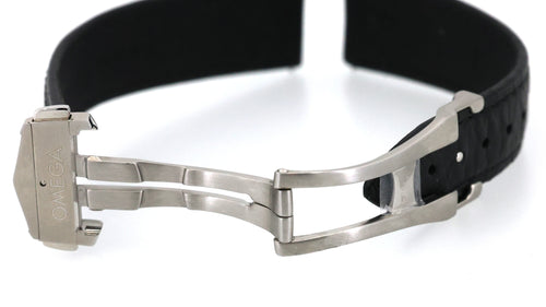 Omega Speedmaster Moonwatch Two-Piece Black Calf Leather Strap with Stainless Steel Foldover Clasp 032CUZ014116