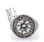14k White Gold 4.80 CT Lab Diamond Men's Ring, S109099