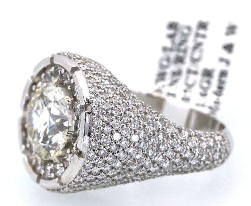 14k White Gold 4.80 CT Lab Diamond Men's Ring, S109099