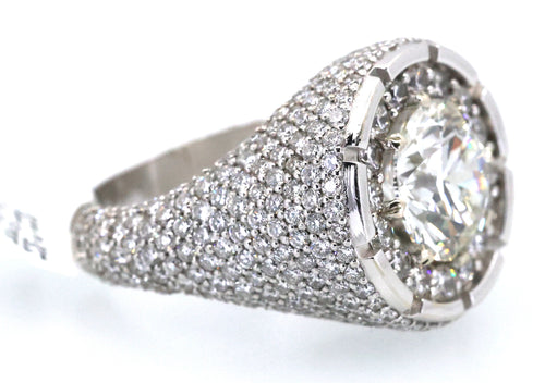 14k White Gold 4.80 CT Lab Diamond Men's Ring, S109099