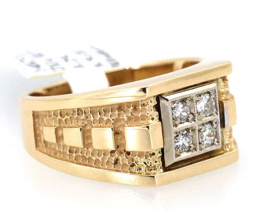 14k Yellow Gold 0.25 CT Diamond Men's Ring, S100723