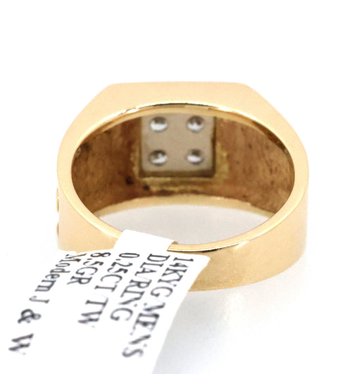 14k Yellow Gold 0.25 CT Diamond Men's Ring, S100723