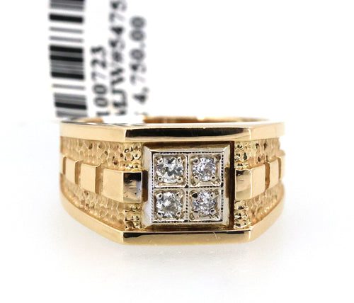 14k Yellow Gold 0.25 CT Diamond Men's Ring, S100723