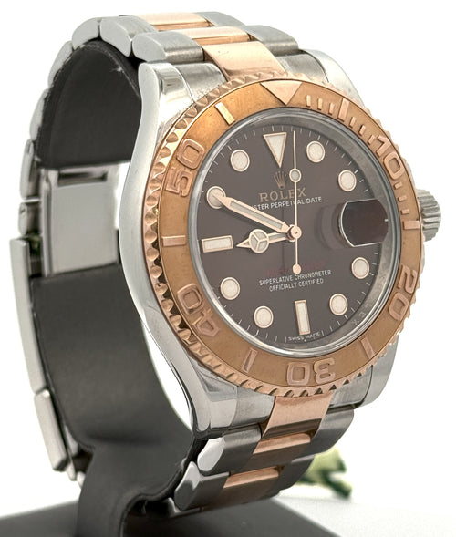 Pre-Owned Rolex Yacht-Master 116621 Rose Gold & Steel Chocolate Dial 40mm Watch, S106903