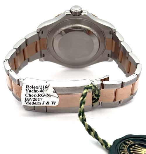 Pre-Owned Rolex Yacht-Master 116621 Rose Gold & Steel Chocolate Dial 40mm Watch, S106903