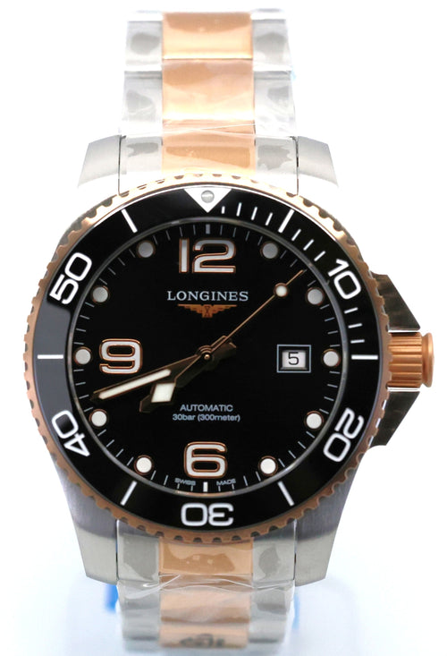 Longines HydroConquest Automatic Black Dial Rose Gold & Steel 43mm Men's Watch L3.782.3.58.7, L37823587