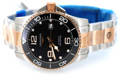 Longines HydroConquest Automatic Black Dial Rose Gold & Steel 43mm Men's Watch L3.782.3.58.7, L37823587