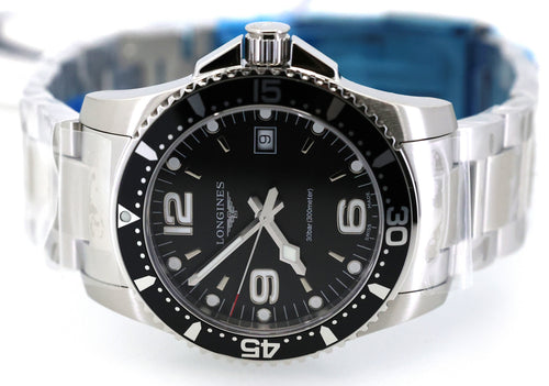 Longines HydroConquest Quartz 41mm Black Dial Stainless Steel Men's Watch L3.740.4.56.6, L37404566