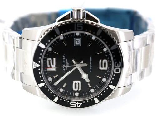 Longines HydroConquest Quartz 41mm Black Dial Stainless Steel Men's Watch L3.740.4.56.6, L37404566