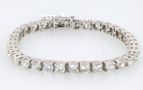 14k White Gold 15.75 CT Diamond Tennis Bracelet, 26.7g, 8", S17104