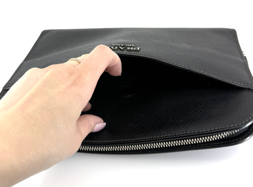 Prada clutch bag leather