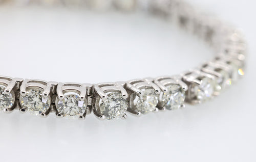 14k White Gold 15.75 CT Diamond Tennis Bracelet, 26.7g, 8", S17104
