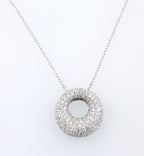 14k White Gold 2.25CT Doughnut Necklace 6.5g, S17107