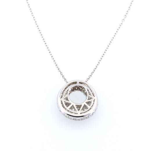 14k White Gold 2.25CT Doughnut Necklace 6.5g, S17107