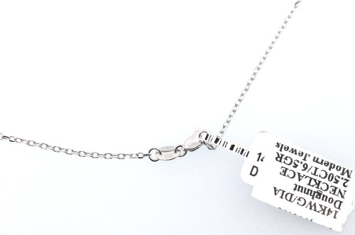 14k White Gold 2.25CT Doughnut Necklace 6.5g, S17107