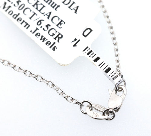 14k White Gold 2.25CT Doughnut Necklace 6.5g, S17107