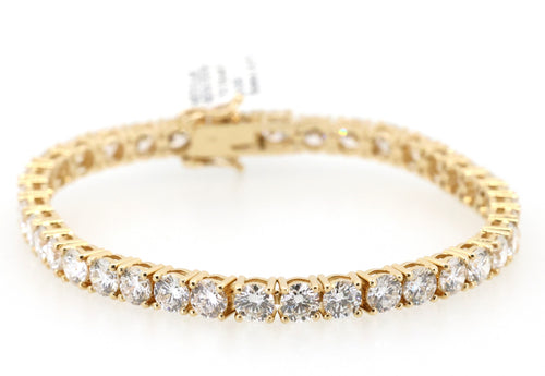 14k Yellow Gold 20.46CT Lab Diamond Tennis Bracelet 24.3g, 8", S109122