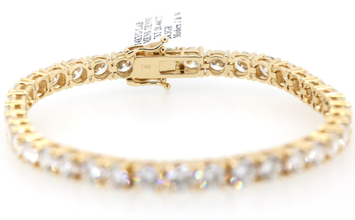 14k Yellow Gold 20.46CT Lab Diamond Tennis Bracelet 24.3g, 8", S109122