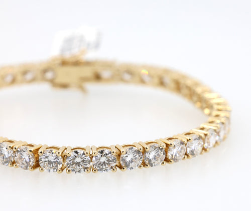 14k Yellow Gold 20.46CT Lab Diamond Tennis Bracelet 24.3g, 8", S109122
