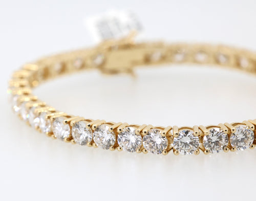 14k Yellow Gold 20.46CT Lab Diamond Tennis Bracelet 24.3g, 8", S109122