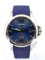 Longines Conquest V.H.P. 43mm, L3.726.4.96.9 Blue Dial Rubber Strap Men's Watch, S16097