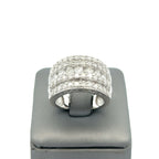 14k White Gold 2.75CT Wide Band Round & Baguette Cut Diamond Ring, S108623
