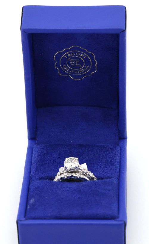 Tacori 18k White Gold 1.02 CT Diamond Engagement Ring Set, Size 4.5, 6.5gm, S109172 (Pre-owned)(Pre-owned)