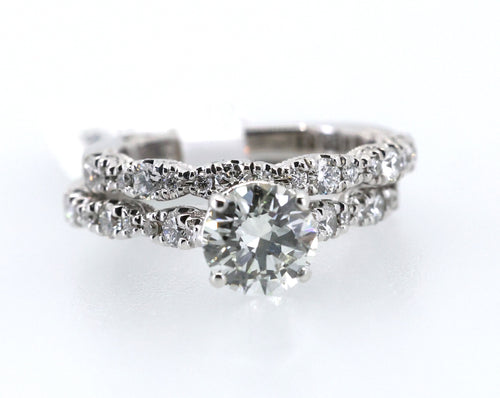 Tacori 18k White Gold 1.02 CT Diamond Engagement Ring Set, Size 4.5, 6.5gm, S109172 (Pre-owned)(Pre-owned)
