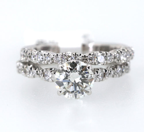 Tacori 18k White Gold 1.02 CT Diamond Engagement Ring Set, Size 4.5, 6.5gm, S109172 (Pre-owned)(Pre-owned)