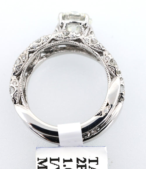 Tacori 18k White Gold 1.02 CT Diamond Engagement Ring Set, Size 4.5, 6.5gm, S109172 (Pre-owned)(Pre-owned)