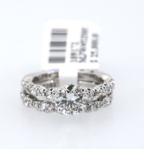 Tacori 18k White Gold 1.02 CT Diamond Engagement Ring Set, Size 4.5, 6.5gm, S109172 (Pre-owned)(Pre-owned)