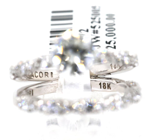 Tacori 18k White Gold 1.02 CT Diamond Engagement Ring Set, Size 4.5, 6.5gm, S109172 (Pre-owned)(Pre-owned)