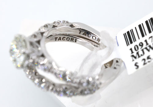 Tacori 18k White Gold 1.02 CT Diamond Engagement Ring Set, Size 4.5, 6.5gm, S109172 (Pre-owned)(Pre-owned)