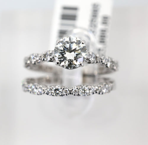 Tacori 18k White Gold 1.02 CT Diamond Engagement Ring Set, Size 4.5, 6.5gm, S109172 (Pre-owned)(Pre-owned)