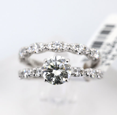 Tacori 18k White Gold 1.02 CT Diamond Engagement Ring Set, Size 4.5, 6.5gm, S109172 (Pre-owned)(Pre-owned)