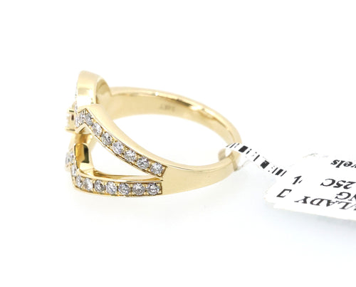 14K Yellow Gold 0.25CT/1.00CT Diamond Ladies Ring, 5.8gm, Size 7 , S17173
