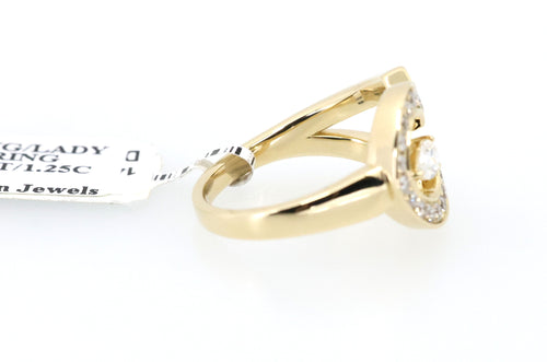 14K Yellow Gold 0.25CT/1.00CT Diamond Ladies Ring, 5.8gm, Size 7 , S17173