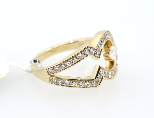 14K Yellow Gold 0.25CT/1.00CT Diamond Ladies Ring, 5.8gm, Size 7 , S17173