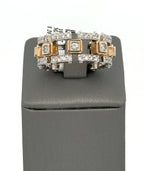 14k Two Tone Gold 1.75 CT Diamond Men's Band Ring, 13.0gm, Size 11.25, S108577