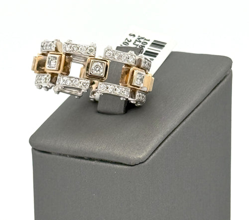 14k Two Tone Gold 1.75 CT Diamond Men's Band Ring, 13.0gm, Size 11.25, S108577
