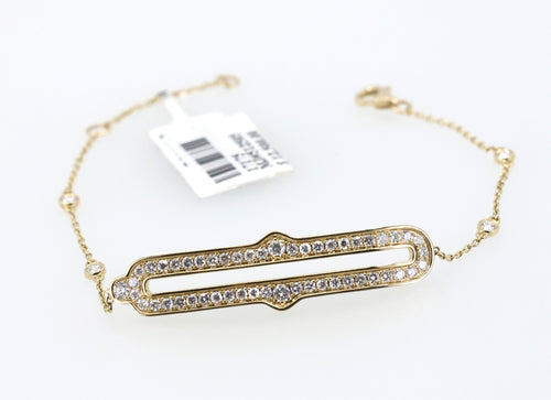 14k Yellow Gold 0.25CT/1.00CT Diamond Ladies Bracelet 7", 4.2gm, S17175