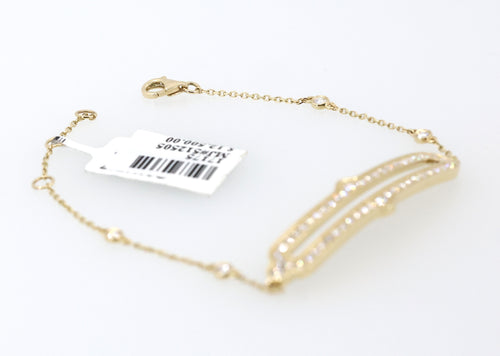 14k Yellow Gold 0.25CT/1.00CT Diamond Ladies Bracelet 7", 4.2gm, S17175